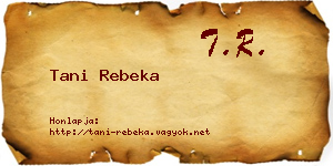 Tani Rebeka névjegykártya